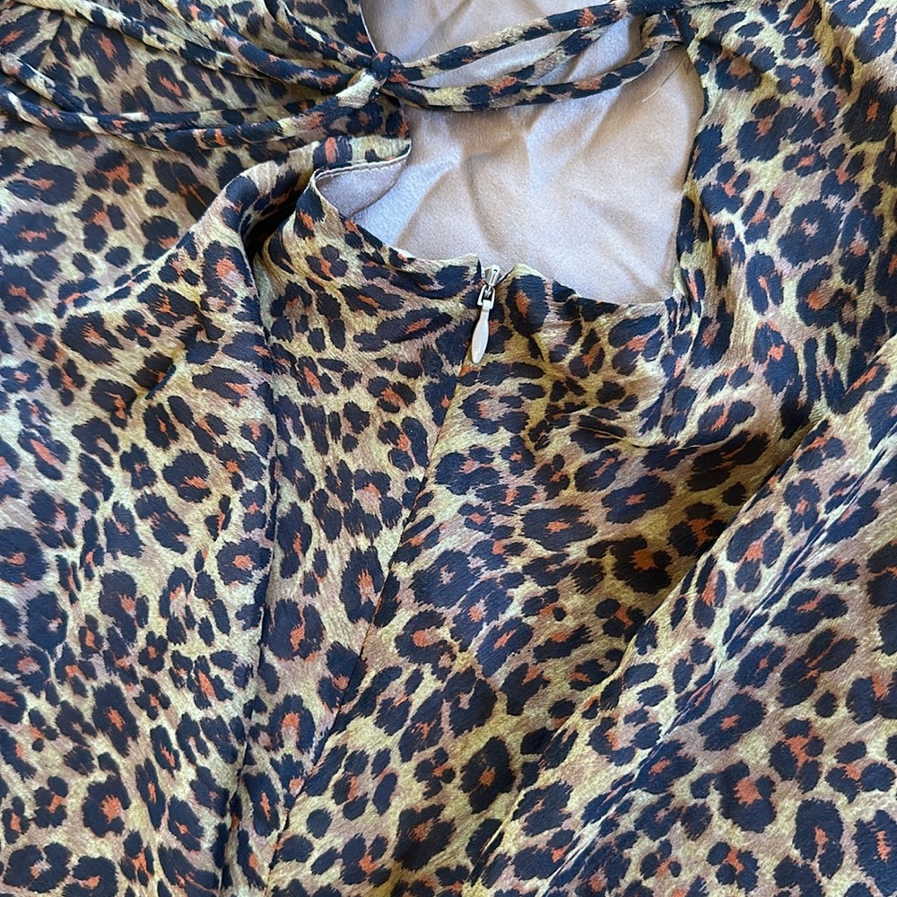STAUD Leopard Mini Dress Sz L *NWT* - Picture 6 of 8